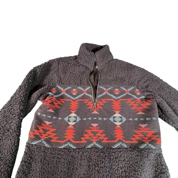 Outback Trading Abigail Henley Fleece Pullover Jacket Small Sherpa Aztec Cozy - Picture 2 of 12